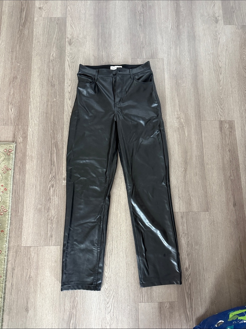 Abercrombie & Fitch Black Faux Leather women’s Pants